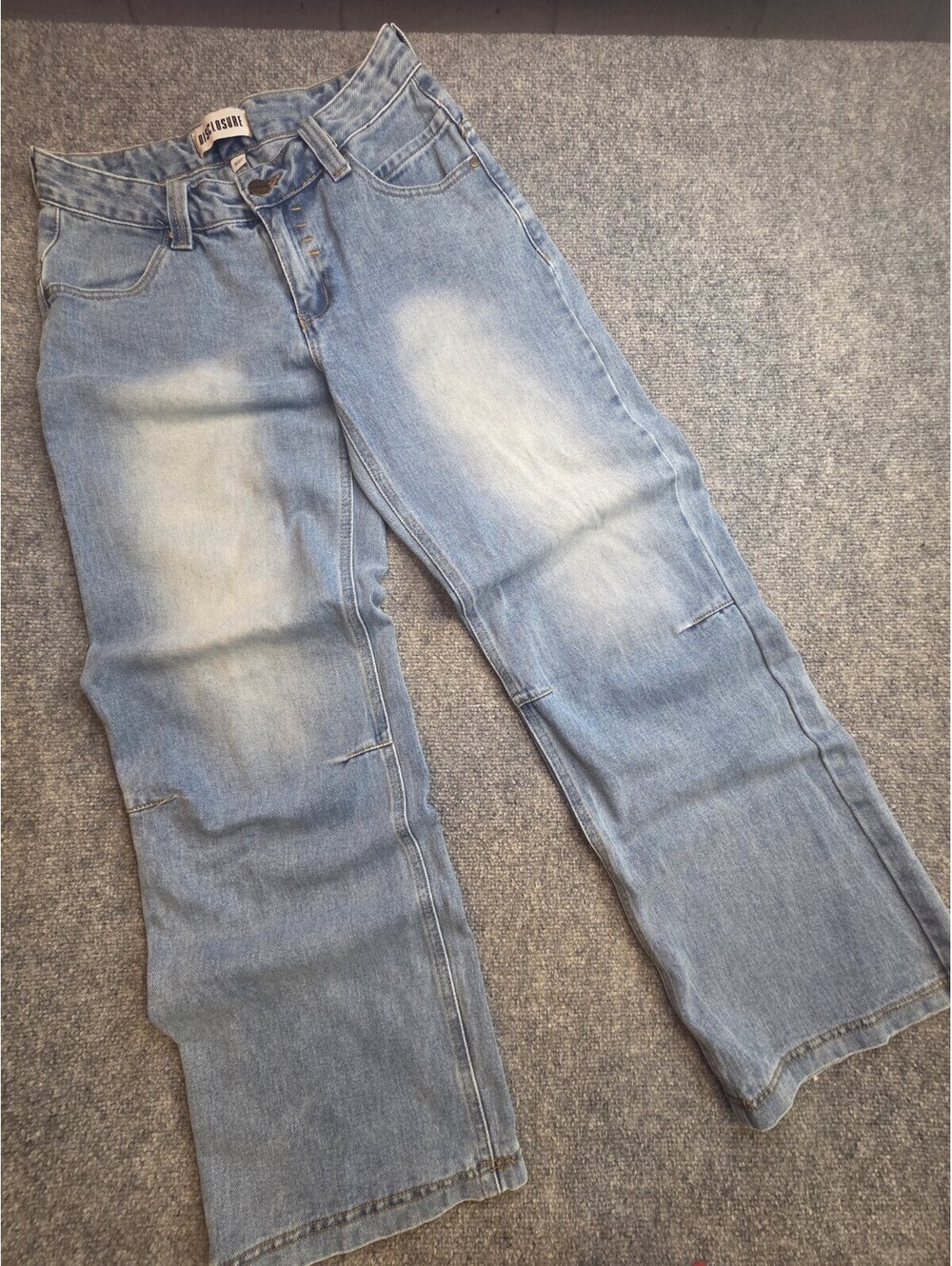 Disclosure Angel Wing Jeans Womens 5/27 Light Wash Wide Leg Y2K Skater Grunge - Picture 2 of 9